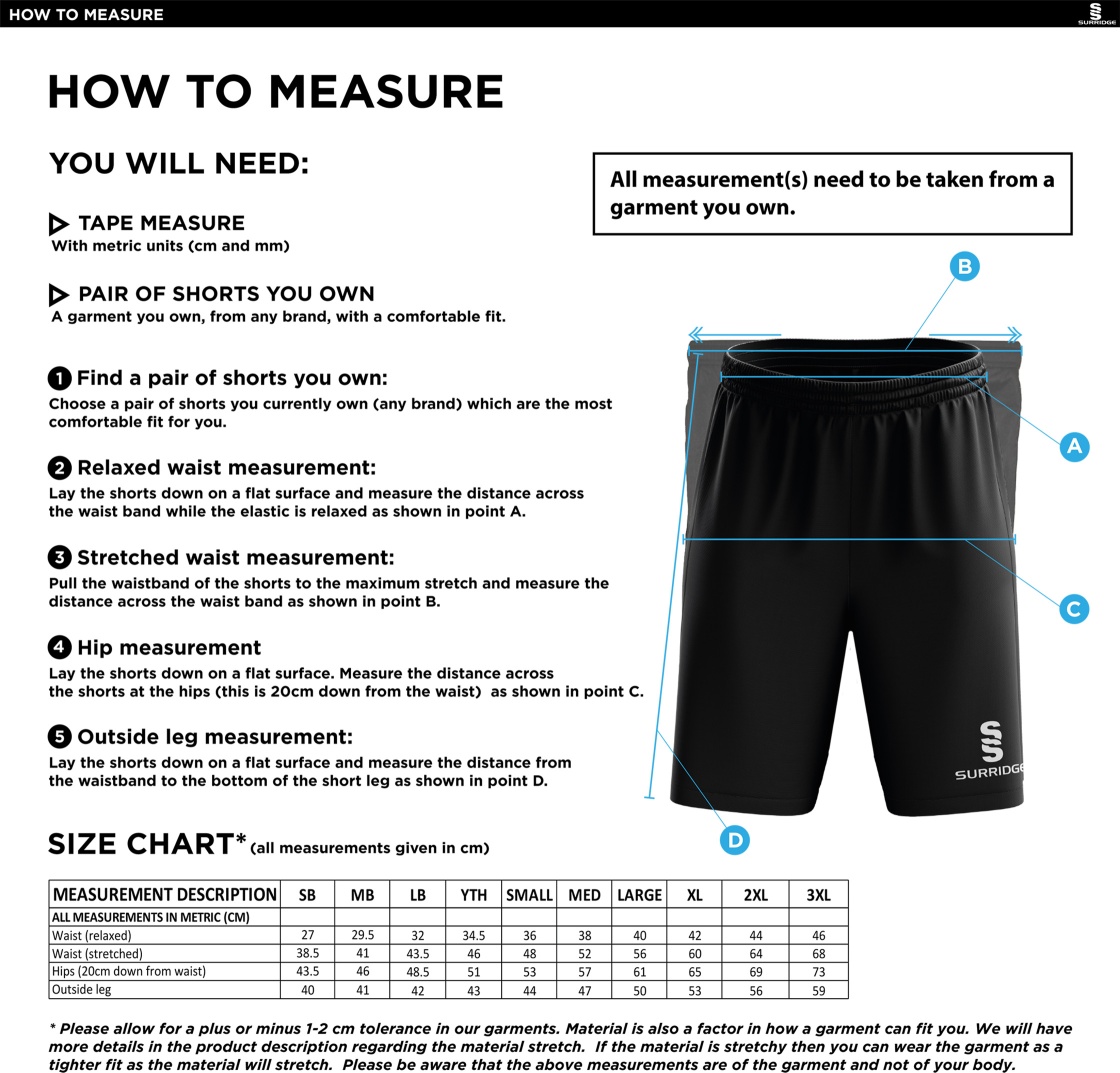 Peel Park Staff - Ripstop Pocketed Shorts - Men's - Size Guide