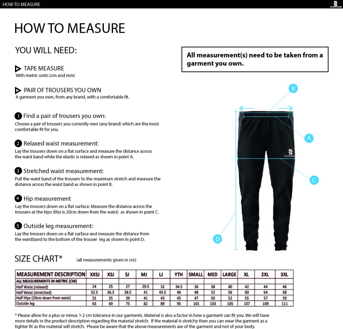 Peel Park Staff - Dual Skinny Pant - Unisex - Size Guide